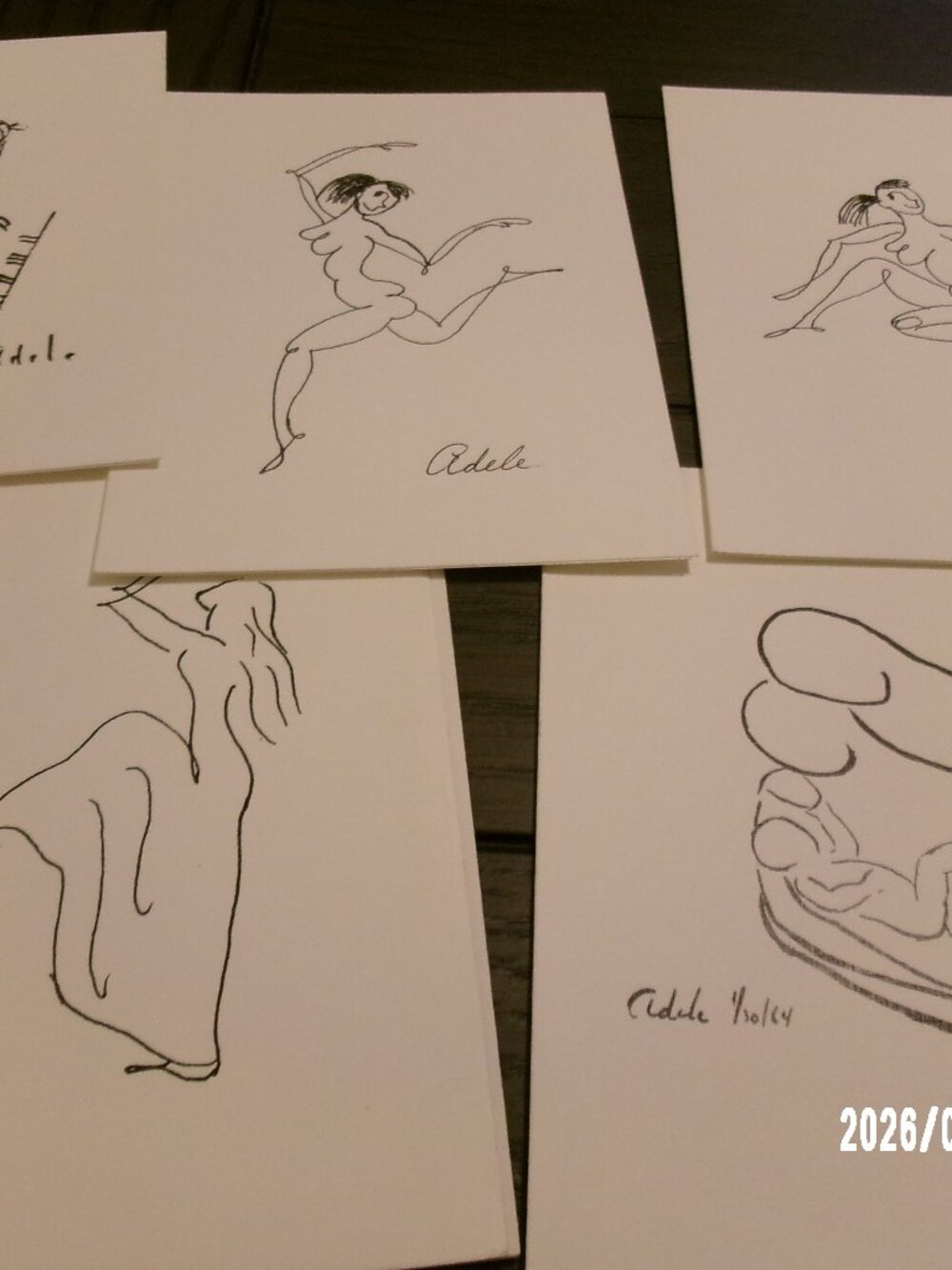 8 Vintage Adele Hantman (NY Artist 1917-1969) Nudes Figures Notecard Set Artist